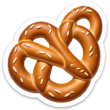 Old school simple pretzel emoji vintage style sticker