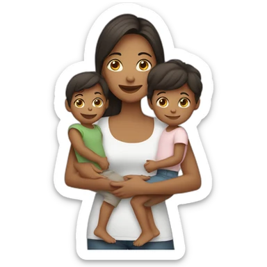 a  mother her 2 children sticker