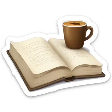 coffee and book sticker