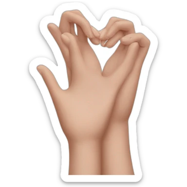 hands forming a heart sticker