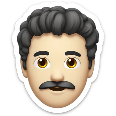 white men with square and short black moustache and hair sticker
