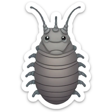 Flat Color Cartoony Isopod emote sticker