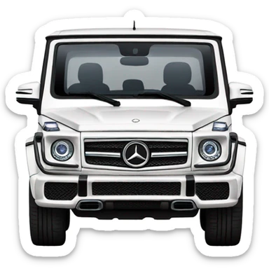 White Mercedes gwagon back sticker