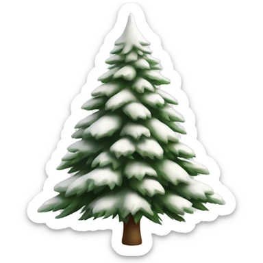  actual white fir christmas tree isolated.  sticker