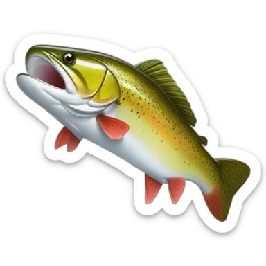 trout drinking soda sticker