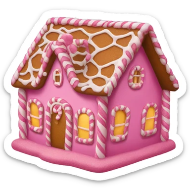 A pink gingerbread house sticker