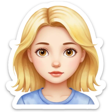 a girl in watercolor art style sticker