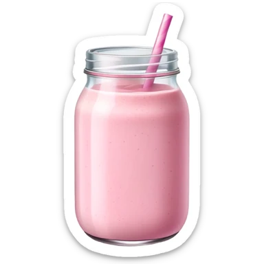 pink smoothie in a jar sticker