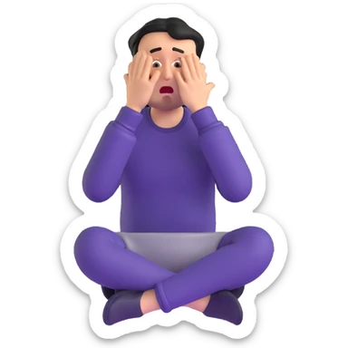 anxious man desperately begging and pleading expression saying please don't leave me sticker