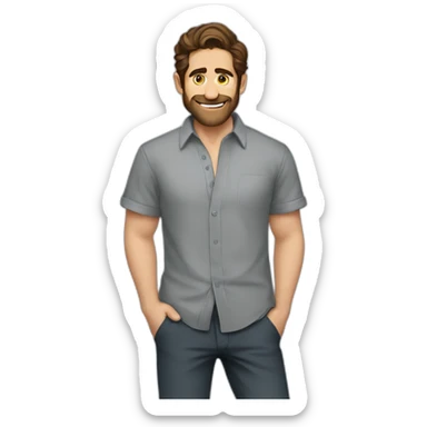jake gyllenhaal cartoon wearing shirt sticker