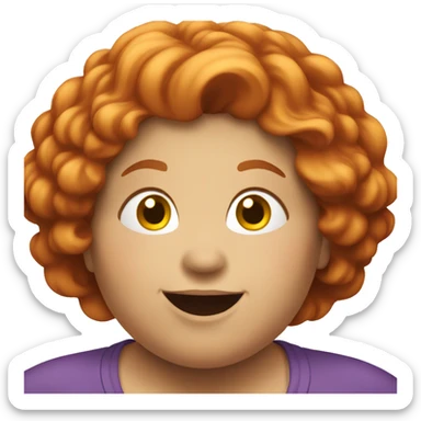 Excited Red Haired Obese Woman sticker