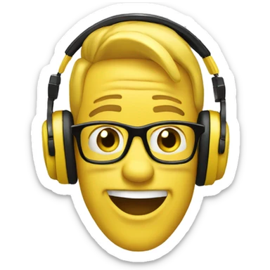 goofy dj yellow emoji  sticker