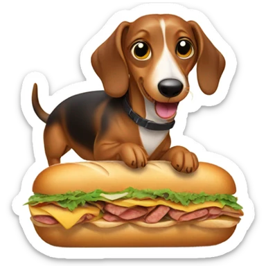 Sausage dog eating a sandwich  sticker