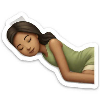 Brunette girl sleeping sticker