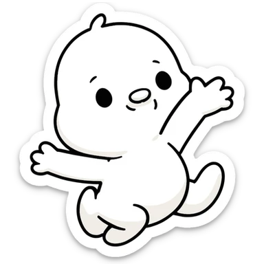 Snoopy dancing fat sticker
