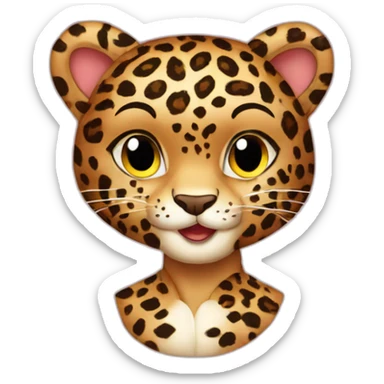 pin-up leopard sticker