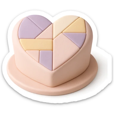 heart-shaped fondant cake with geometric patterns sticker