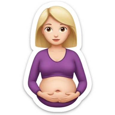 woman with unnaturally round belly sticker
