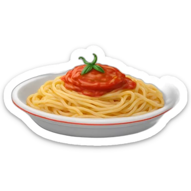 tomato sauce spaghetti in a flat dish sticker
