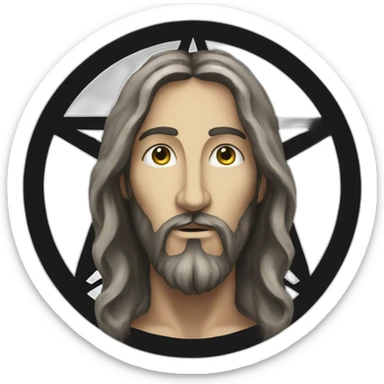 Pentagram jesus sticker