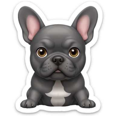 dark grey french bulldog sticker