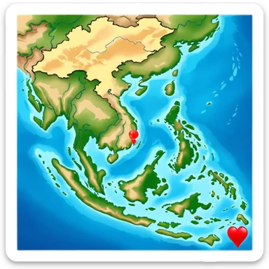 a vietnam map with no other countriesaround it sticker