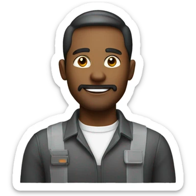 A man who is working in a laser company but he is a graphic designer sticker