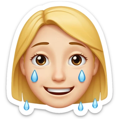 Smiling face with tears  sticker