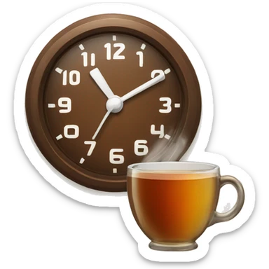 Clock with a cup of tea sticker