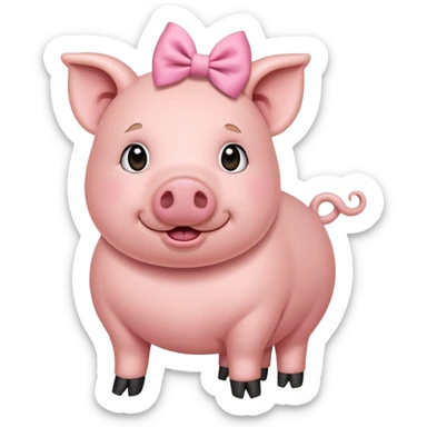 Pig with pink bows sticker