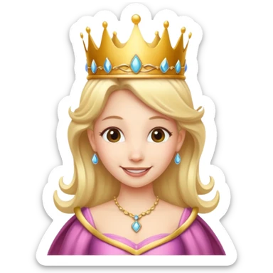 Princesa hada con corona con la palabra Queen sticker