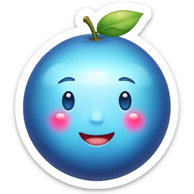  glowing fruit releasing melatonin, calm blue tones, simple emoji style sticker