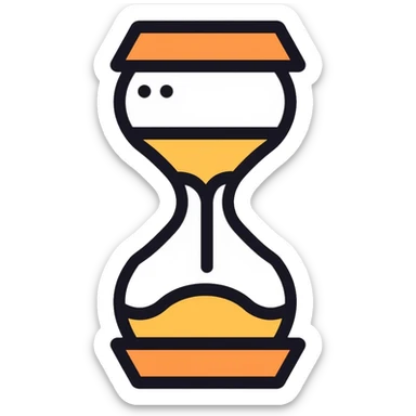 hourglass with flowing sand sticker