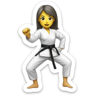 karate woman in grey pantyhose sticker