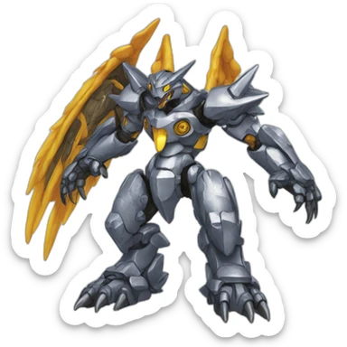 metal greymon digimon sticker