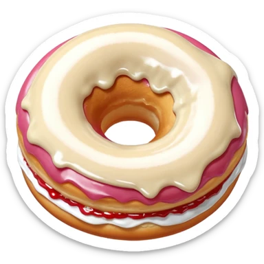 Cream donut sticker