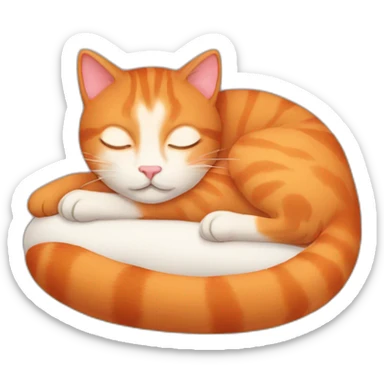 Red cat sleeping on the back sticker