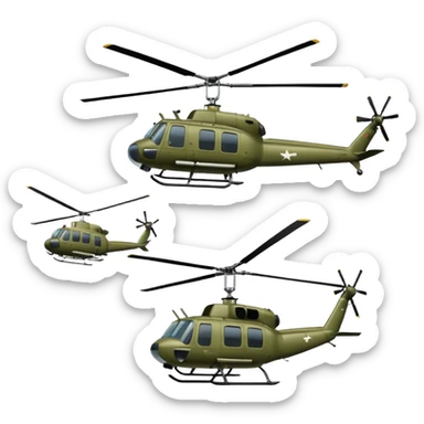 Huey helicopter sticker