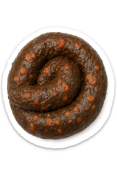 FECI DI ANIMALE A PALLINI VISTE DALL'ALTO, iperrealistico 4k, ISOLATA SU SFONDO BIANCO sticker