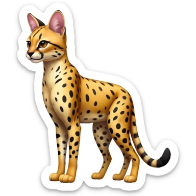 vibrant dark colorful Serval-Ocelot-Cheetah-hybrid, full body sticker