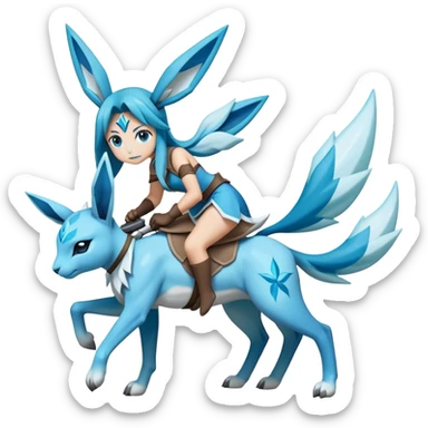 Glaceon carrying a dragoon’s lance on her back sticker