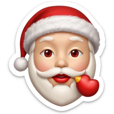 crea uno emoji 3d de unos labios tirandole un beso a mi esposa con un esenario de nabiadad sticker