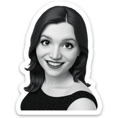 smiling girl in monochrome dress sticker