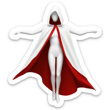 faceless white mannequin flying red cape without hood sticker