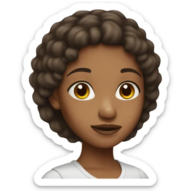 light brown skin girl with dark brown hair sticker