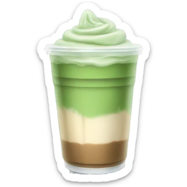 iced matcha latte in plastic cup sticker