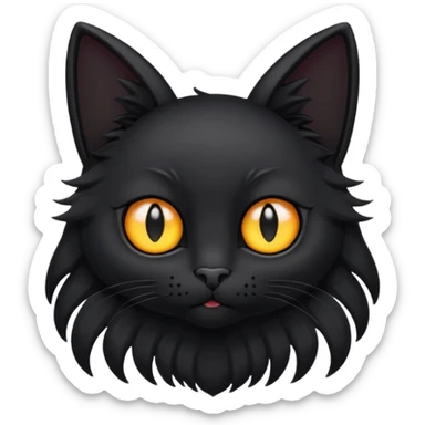 Black cat with wings and antennas  sticker
