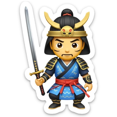 Make me a samurai emoji holding a sword. sticker