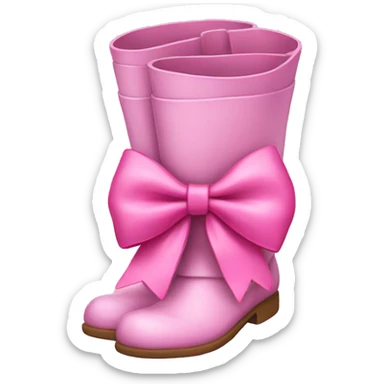 Pink bow with a boot sticker