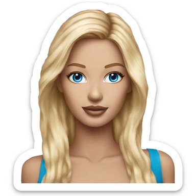 Realistic victoria secret model blonde blue eyes  sticker